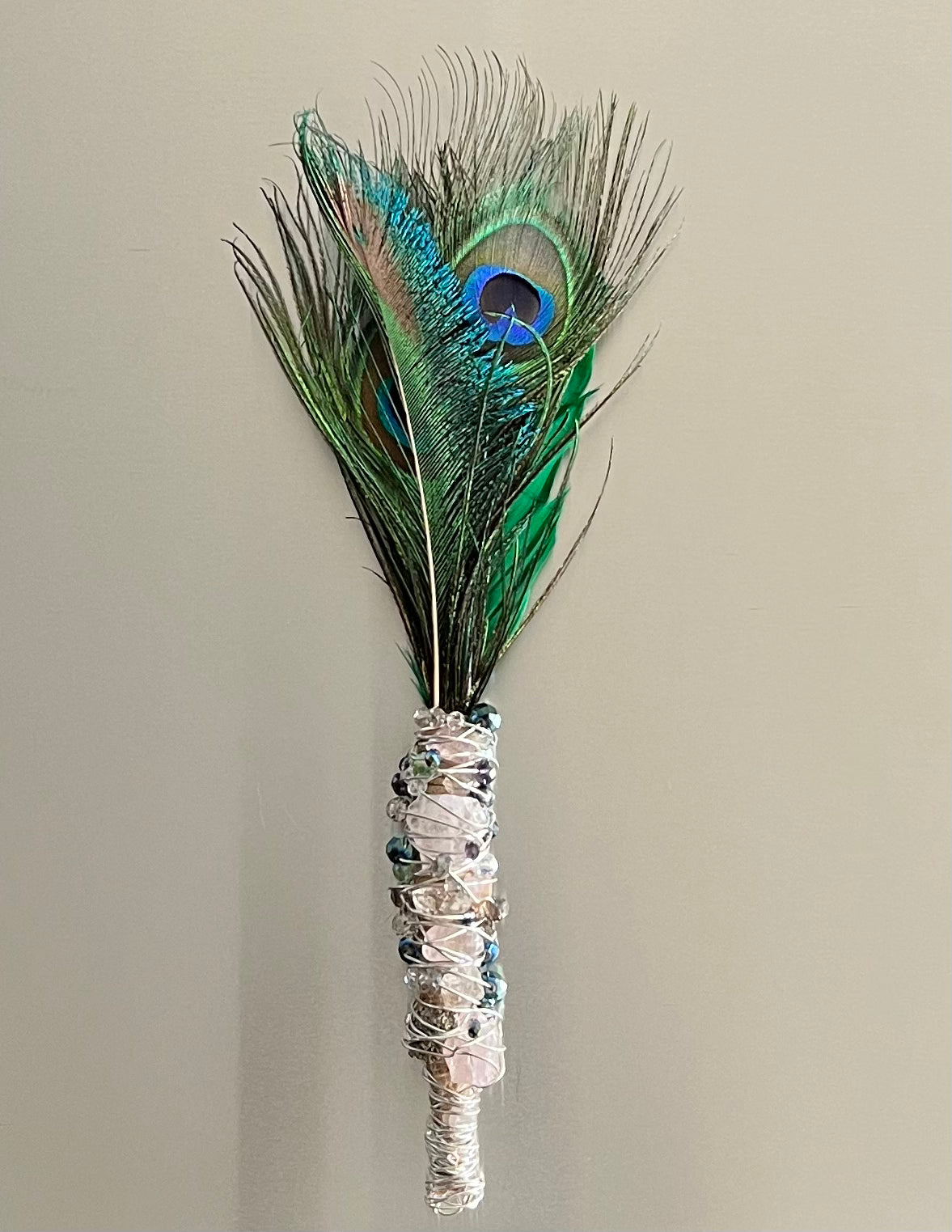 Crystal & Feather Smudging Wand Bundle